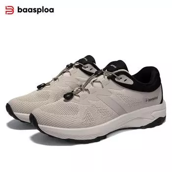 Baasploa Мужская обувь для активного отдыха Сетчатая поверхность Дышащая походная спортивная износостойкая мужская обувь Модная брендовая мужская походная обувь 45 серый