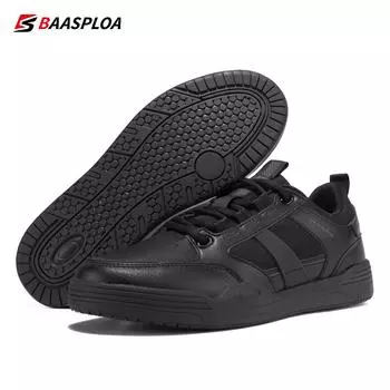 Baasploa/мужская обувь для досок, модная трендовая кожаная + сетчатая поверхность, дышащая нескользящая мужская уличная спортивная мужская обувь для отдыха 45 серый