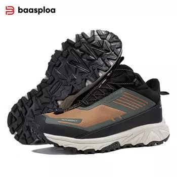 Baasploa Мужская повседневная спортивная обувь с сетчатой поверхностью, дышащая, нескользящая, мужская модная брендовая мужская обувь для спорта на открытом воздухе, кроссовки для бега 41 чёрный