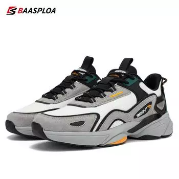 Baasploa/мужские кроссовки для бега, Нескользящая дышащая повседневная прогулочная обувь, удобные кожаные кроссовки, мужская непромокаемая обувь 41 бежевый