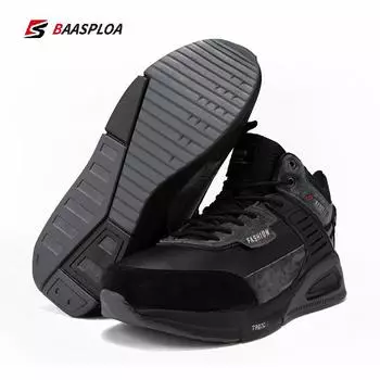 Baasploa/Новинка 2022 года, хлопковая обувь, водонепроницаемые кожаные повседневные кроссовки, мужские модные теплые прогулочные туфли, нескользящие мужские кроссовки