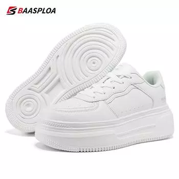Baasploa Женская обувь Повседневная женская обувь для поднятия настроения Уличная нескользящая дышащая износостойкая обувь для ходьбы Нескользящая уличная обувь на платформе 39 белый