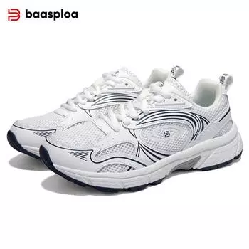 Baasploa женские кроссовки бренд удобные женские сетчатые женские дышащие нескользящие женские туфли для фитнеса на открытом воздухе беговые женские теннисные туфли 36 белый