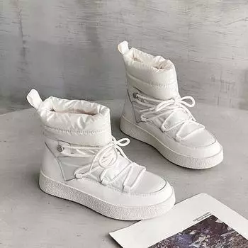 Baasploa женские зимние ботинки зимние кожаные водонепроницаемые зимние ботинки для женщин удобные плюшевые теплые хлопковые ботинки нескользящие износостойкие 36