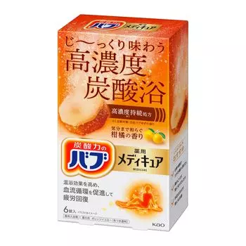 Bab Medicure Citrus Scent 6 таблеток Высококонцентрированный газированный горячий источник Состав пузырьков в 10 раз больше (Номер Баб)
