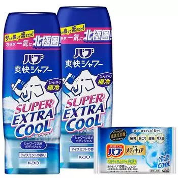 Bab Refreshing Shower Super Extra Cool Gel 210 г x 2 соли для ванн в комплекте +