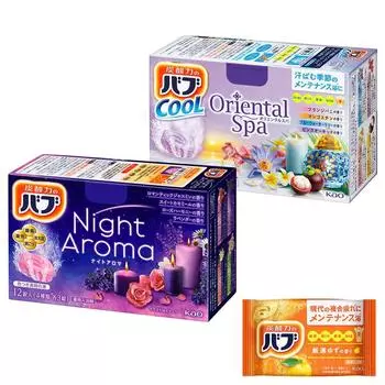 Bab Warm Cool Ассортимент 8 видов 24 таблетки Соли для ванн Спа Ночь и + (Восточный + Аромат)