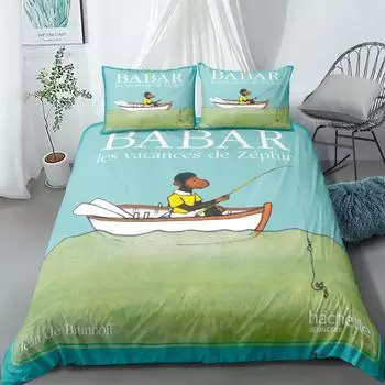 Babar and Zephir Bedding Set Without Sheet King Queen Double Full Twin Single Size Bed Linen Set 140x210cm