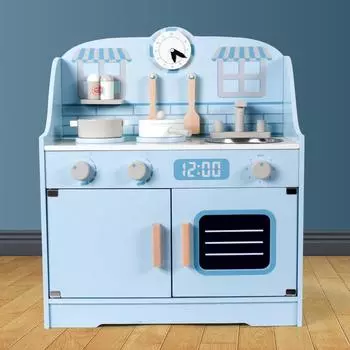 BABIBO Деревянный детский китайский игровой домик, выпущенный костюм, ролевая игра, интерактивные игрушки для раннего обучения на кухне Харуко синий