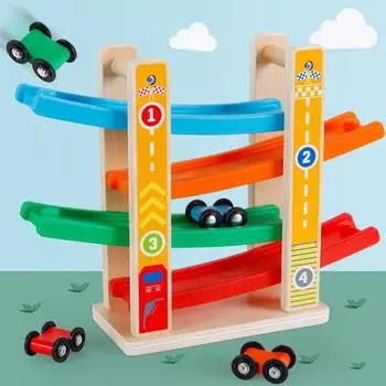 BABIBO Wooden Baby Gliding Toy Car/puzzle Rail Car Car Car/children s Inertial Sliding Toy Car оранжевый