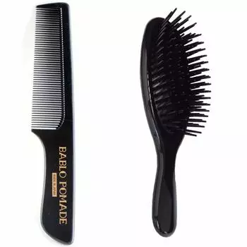 Bablo Pomade Comb Hairbrush Set of 2 for Men and Women Styling Made in Japan Barber Barber Shop