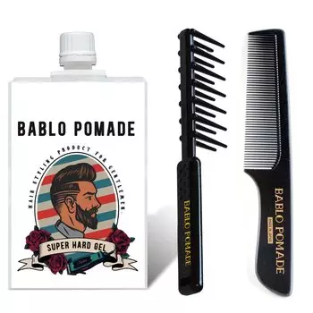 Bablo Pomade Hair Gel Super Hard Gel Comb Comb Set Hair Barber & & Men s Grease/Hair Styling/BARBER