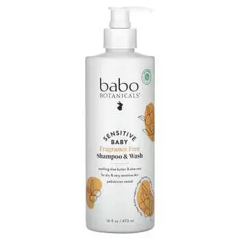 Babo Botanicals, для чувствительной детской кожи, шампунь и гель для душа, без отдушек, 473 мл (16 жидких унций)