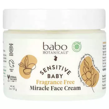 Babo Botanicals, Крем для лица Sensitive Baby Miracle, без отдушек, 2 унции (57 г)