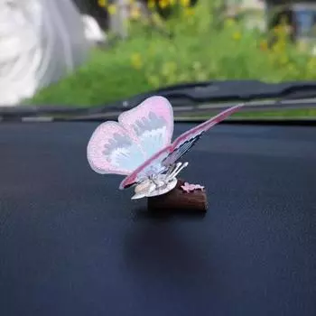 Бабочка, автомобильные украшения, мультяшные крылья, 6 бабочек, аксессуары для интерьера, подвижные цвета, легко доступны розовый