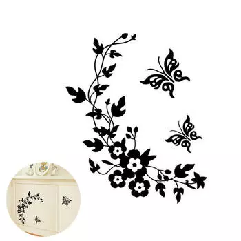 Бабочка Цветок Ванная Комната Туалет Стикер Наклейка На Стену Ноутбука Multi