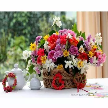 Бабочка Цветы Diy Кристалл Алмазная картина Набор для вышивки крестом Мозаика Круглая 20X30CM