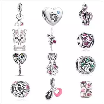 Бабочка Фея Розовый Стетоскоп Музыкальная Нота Подвеска Шарм Из Бисера Подходит Оригинальный Модный Браслет Ювелирные Изделия Своими Руками Для Женщин Подарок