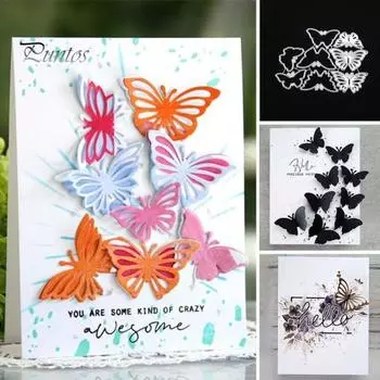 Бабочка металлический трафарет DIY скрапбук тиснение бумажная карта альбом перфоратор трафарет серебряный