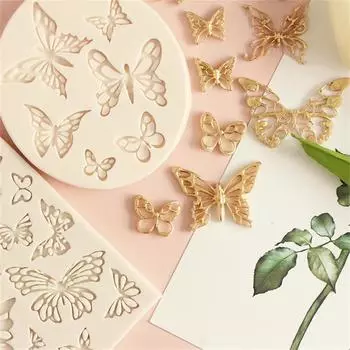 Бабочка помадка силиконовые сахарные свадебные инструменты смола шоколадные формы для выпечки L белый