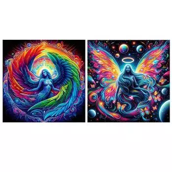 Бабочка, Птица Фея 5D Алмазная Картина Новинка 2024 Полная Круглая Квадратная Алмазная Вышивка Мозаика Вышивка Крестом Украшение Дома Full Round 20x20CM