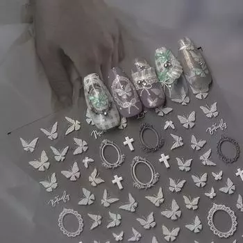 Бабочка Ракушка Светлая Наклейка Для Ногтей Винтаж Сделай Сам Изготовление Креативных Декоративных Наклеек to3944