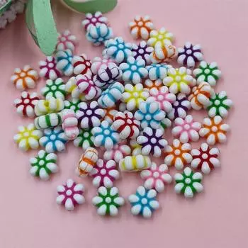 Бабочка Шарик Аксессуары Ручной Работы Материал Цветок Украшения Буква 100 шт Акрил DIY Бисер Ожерелье Браслет Double-sided rose
