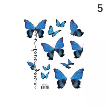 Бабочка водонепроницаемые временные татуировки наклейки 3D боди-арт поддельные татуировки наклейки