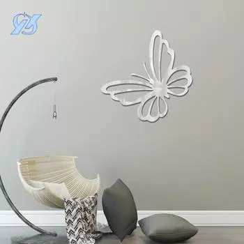Бабочка зеркало акриловые 3D трехмерные настенные наклейки гостиная спальня комната прикроватный фон настенный самоклеящийся декор