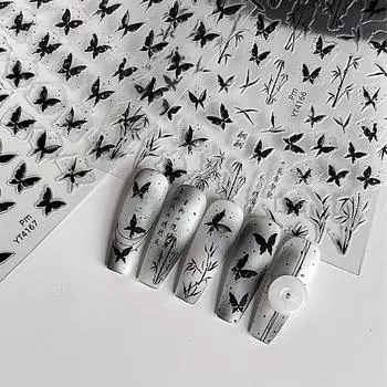 Бабочки Наклейки для ногтей Ретро Рельефные самоклеящиеся подвески для ногтей Украшения для ногтей Наклейки Стереоскопические DIY Энтузиасты нейл-арта