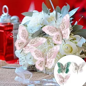 Бабочки с зажимом для свадебных и домашних цветочных украшений, ювелирных изделий, товаров для творчества, бабочки, украшения для рождественской вечеринки белый