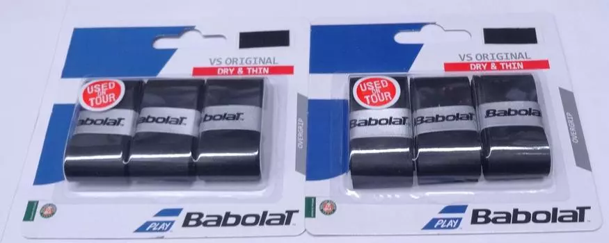 Babolat VS Original Tennis and Badminton Grip Tape BA653040 Black x 2 Pack (3-Pack) чёрный