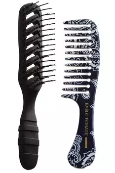 Babro Pomade Hair Brush Skeleton Brush Широкая расческа Skeleton Brush Мужская и (Военно-морской пейсли) темно-синий