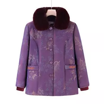 бабушкина одежда на ватной подкладке 70-летняя старушка куртка на ватной подкладке 80-летняя мать толстая одежда свекровь одежда на ватной подкладке XL