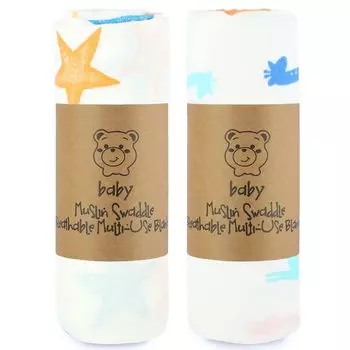 Baby Baby Bath Nursing Play Baby Cotton Double Baby Bath Baby Gauze Star and Giraffe Pattern of Swaddle, Blanket, Towel, Cover, Mat, Bedding, 100%