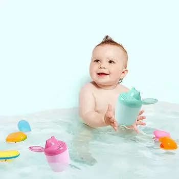 Детская ванна шампунь мытье чашки дети милый мультфильм купание душа ложки ребенок мытье волос чашка детские аксессуары для ванны инструмент CHINA