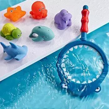 Baby Bath Toy Net Fishing Floating Children s Animal Cartoon Image Knead Happy Floating Water Toy Gift For Bathtub Pool Beach