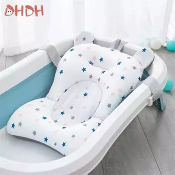 Baby Bathtubs Tub Pad Non-Slip Bathtub Seat Support Mat Newborn Safety Security Foldable Bath Support Cushion Baby Goods белый