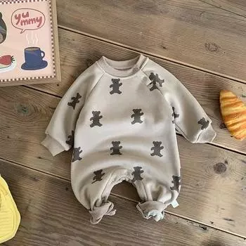 Baby Bear Pattern Snap Snack, размер 66, лучшая детская одежда в Корее