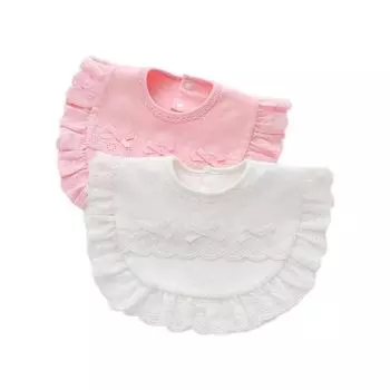 Детский нагрудник 0-3 года, милый хлопковый нагрудник для кормления, с треугольным круглым кружевным бантом, принцесса, супер мягкий, для кормления, слюнявчик One Size