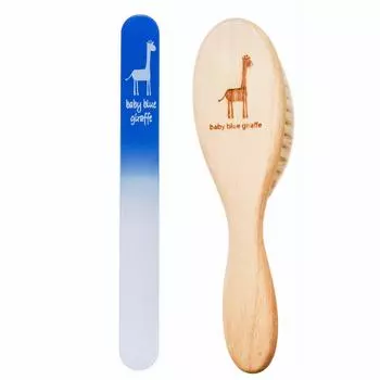baby blue giraffe glass nail file blue baby hairbrush set blue T-REX &