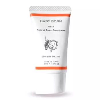 BABY BORN Face&Body Солнцезащитное молочко с защитой от ультрафиолета SPF50+/PA++++ Baby Children Aki Higashihara 30 г