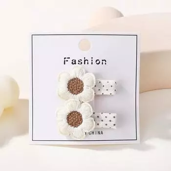 BABY BOWS 2Pcs/lot Kniting Rabbit Hairgripes for Baby Girl Lovely Flower Hairbangs Hairclip Polka Dot Boutique Hair Accessories