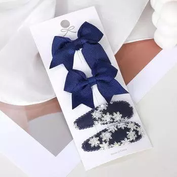 BABY BOWS 4Pcs/Set Girls Bowknot BB Hair Clips for Kid New Handmade Hairpin Barrettes Headwear Children Hair Accessories