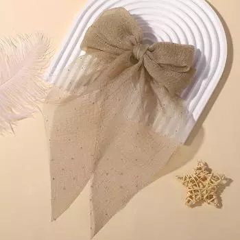 BABY BOWS Elegant Large Bow Ribbon Hair Clip Women Fashion Simple Satin Spring Clip Ponytail Bow Hairpin Girls Hair Accessories