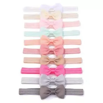 Baby Bows Head Band Elastic Ribbon Hair Band Lovely Headwear Solid Color Headband Babe Head Accessories