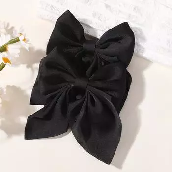 BABY BOWS Mini Bowknot Girls Ponytail Clip 3.3inch Stain Solid Color Hairgripes Womens Hairbangs Barrette Hairclip 2Pcs/lot