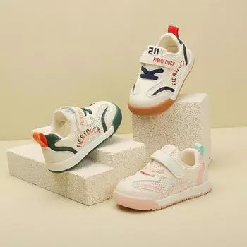 Baby Breathable Soft Sole Prewalker Baby Summer New Girls Fashionable Sports Shoes Boys Casual Running Newborn Zapatillas 12cm синий