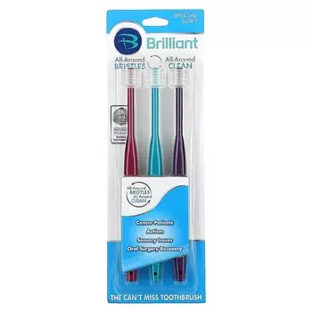 Baby Buddy, блестящая, зубная щетка, особо мягкая, 3 зубные щетки