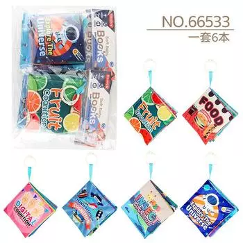Baby Can T Tear Cloth Book Toys 6 Pages 12 Sides Early Education Cognitive Cloth Book Toys Can Be Washed 1 Set Of 6